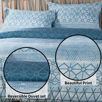 Versailles Teal Elegant Printed Duvet Cover Set Reversible Quilted Bedding with Pillowcases Breathable Polyester Blend for King Double Single Sizes by OLIVIA ROCCO Duvet Cover