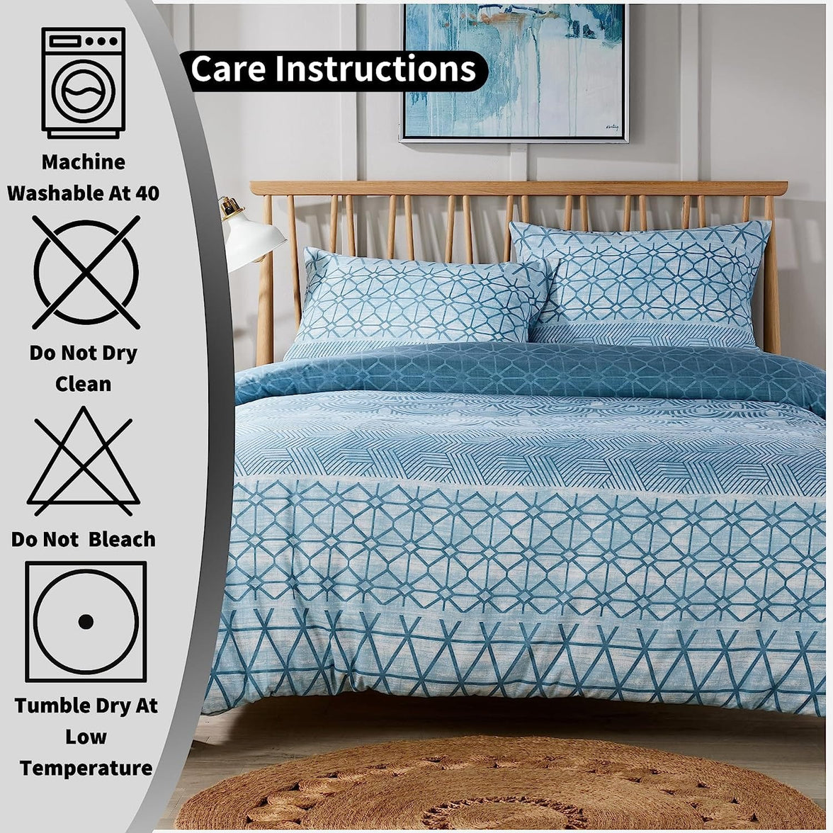 Versailles Teal Elegant Printed Duvet Cover Set Reversible Quilted Bedding with Pillowcases Breathable Polyester Blend for King Double Single Sizes by OLIVIA ROCCO Duvet Cover