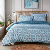 Versailles Teal Elegant Printed Duvet Cover Set Reversible Quilted Bedding with Pillowcases Breathable Polyester Blend for King Double Single Sizes by OLIVIA ROCCO SINGLE Duvet Cover