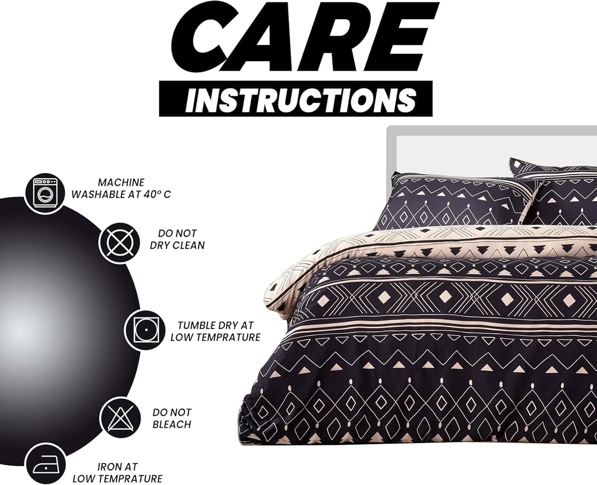 OLIVIA ROCCO Oslo Black Flannel Duvet Cover Set With Pillowcases Designed In England Super Soft Multiple Sizes Available Duvet Cover
