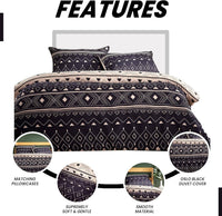 OLIVIA ROCCO Oslo Black Flannel Duvet Cover Set With Pillowcases Designed In England Super Soft Multiple Sizes Available Duvet Cover