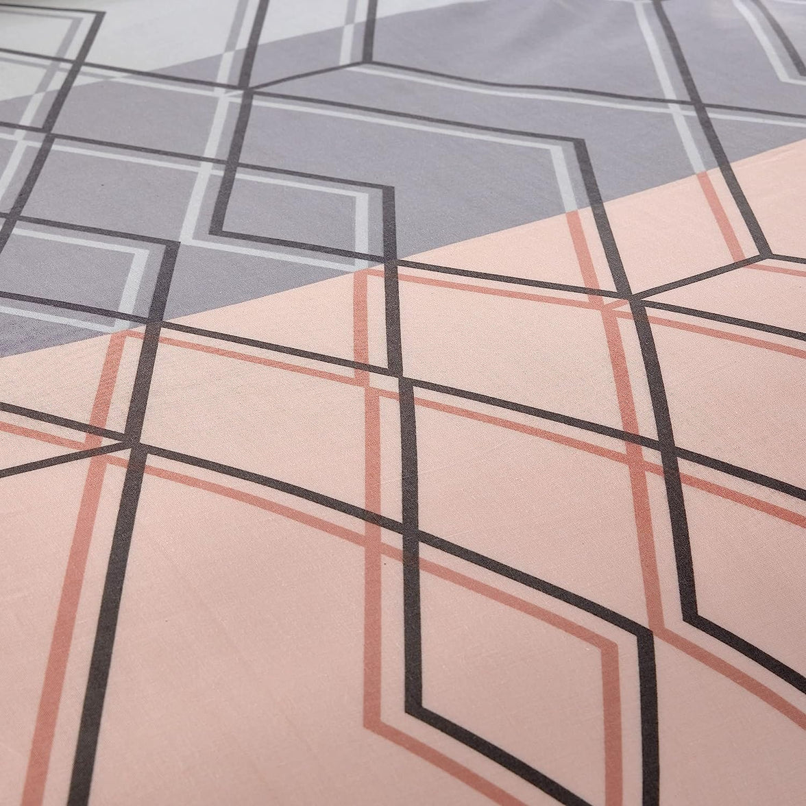Havanna Geo Reversible Luxury Cotton Blend Duvet Cover Set with Pillowcases in Pink and Teal Single Double King by OLIVIA ROCCO Duvet Cover