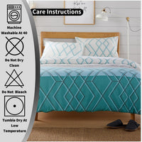 Havanna Geo Reversible Luxury Cotton Blend Duvet Cover Set with Pillowcases in Pink and Teal Single Double King by OLIVIA ROCCO Duvet Cover
