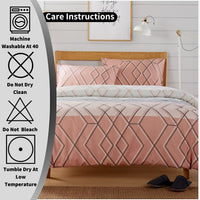 Havanna Geo Reversible Luxury Cotton Blend Duvet Cover Set with Pillowcases in Pink and Teal Single Double King by OLIVIA ROCCO Duvet Cover
