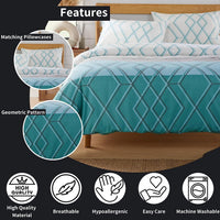 Havanna Geo Reversible Luxury Cotton Blend Duvet Cover Set with Pillowcases in Pink and Teal Single Double King by OLIVIA ROCCO Duvet Cover