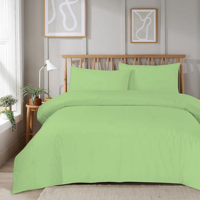 Plain Dye Luxurious Super Soft Duvet Set with Zipper Closure Easy Care Bed Linen in Various Sizes and Colours by OLIVIA ROCCO SINGLE / SAGE GREEN Duvet Cover