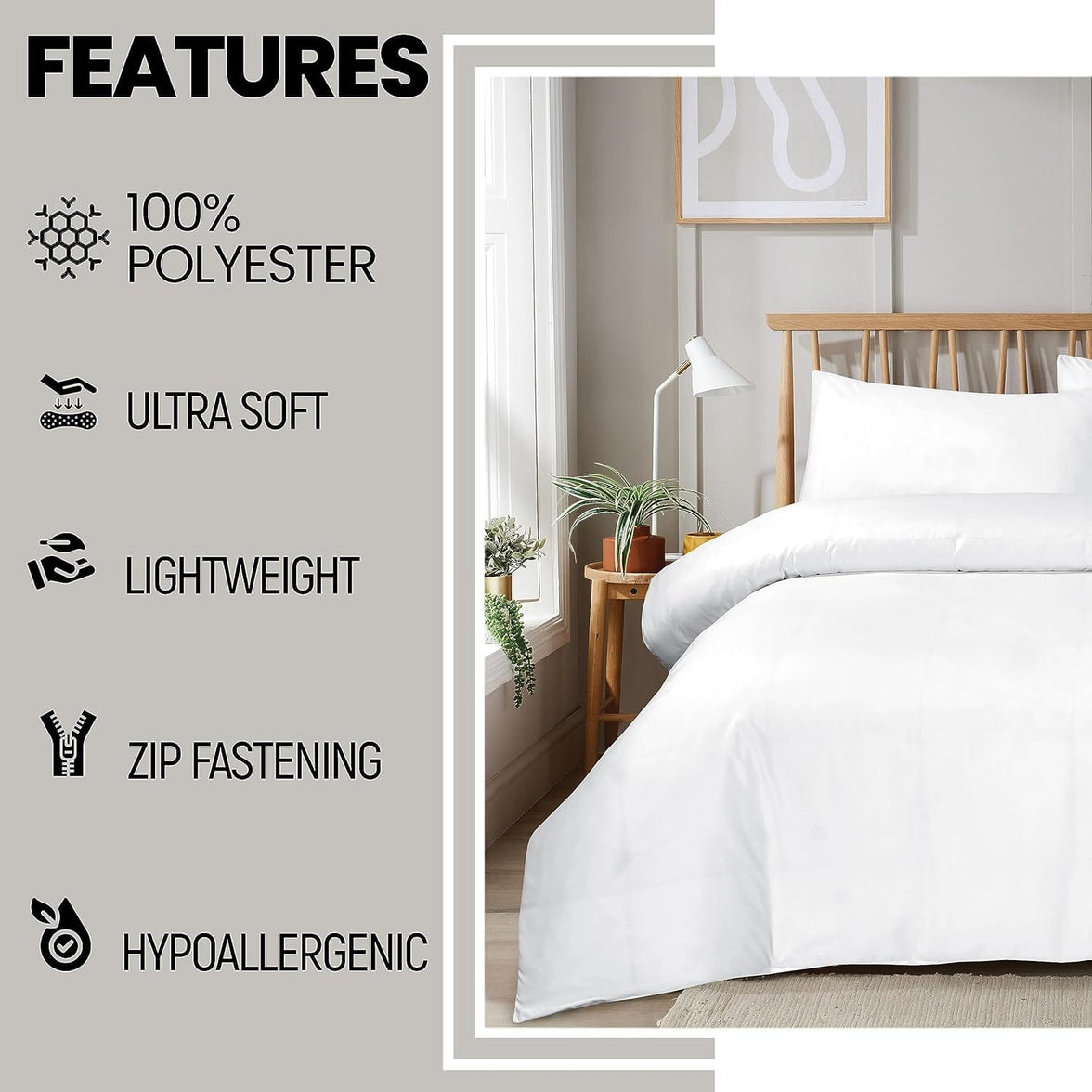 Plain Dye Luxurious Super Soft Duvet Set with Zipper Closure Easy Care Bed Linen in Various Sizes and Colours by OLIVIA ROCCO Duvet Cover