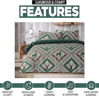 Stag Printed Reversible Polycotton Duvet Cover Set in Single Double King Sizes Skye Collection by OLIVIA ROCCO Duvet Cover