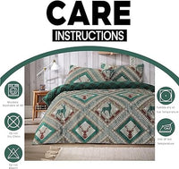 Stag Printed Reversible Polycotton Duvet Cover Set in Single Double King Sizes Skye Collection by OLIVIA ROCCO Duvet Cover
