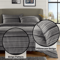 Stripe Jacquard Reversible Cotton Blend Duvet Cover Set with Pillowcases Luxurious Eco-Friendly Bedding for Master and Guest Bedrooms Multiple Sizes and Colours by OLIVIA ROCCO Duvet Cover