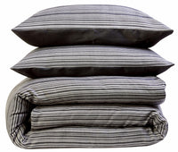 Stripe Jacquard Reversible Cotton Blend Duvet Cover Set with Pillowcases Luxurious Eco-Friendly Bedding for Master and Guest Bedrooms Multiple Sizes and Colours by OLIVIA ROCCO Duvet Cover