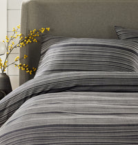 Stripe Jacquard Reversible Cotton Blend Duvet Cover Set with Pillowcases Luxurious Eco-Friendly Bedding for Master and Guest Bedrooms Multiple Sizes and Colours by OLIVIA ROCCO Duvet Cover