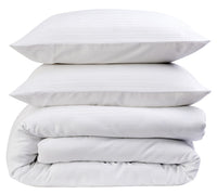 Stripe Jacquard Reversible Cotton Blend Duvet Cover Set with Pillowcases Luxurious Eco-Friendly Bedding for Master and Guest Bedrooms Multiple Sizes and Colours by OLIVIA ROCCO Duvet Cover