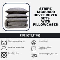Stripe Jacquard Reversible Cotton Blend Duvet Cover Set with Pillowcases Luxurious Eco-Friendly Bedding for Master and Guest Bedrooms Multiple Sizes and Colours by OLIVIA ROCCO Duvet Cover