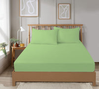 Plain Dye Luxurious Super Soft Fitted Sheets Easy Care Bed Linen Sets Multiple Colours Single Double King 3/4 Sizes by OLIVIA ROCCO SINGLE / SAGE GREEN Fitted Sheet