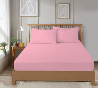 Plain Dye Luxurious Super Soft Fitted Sheets Easy Care Bed Linen Sets Multiple Colours Single Double King 3/4 Sizes by OLIVIA ROCCO SINGLE / BLUSH PINK Fitted Sheet