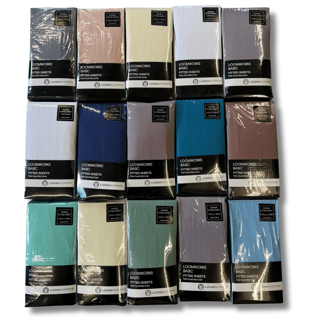 4 Pack Polycotton Easycare Fitted Sheets Soft Comfort Bedsheets Random Assorted Colours by OLIVIA ROCCO SINGLE Fitted Sheet