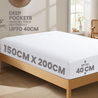 2 Pack Extra Deep Fitted Sheets 16 Inch 40cm Soft Brushed Microfibre Easy Care Bottom Sheet by OLIVIA ROCCO Fitted Sheet