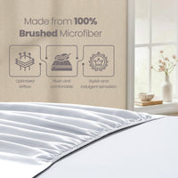 Extra Deep Pocket Fitted Sheet Soft Brushed Microfibre Fabric Shrink Fade Resistant Easy Care Bedding by Olivia Rocco Fitted Sheet