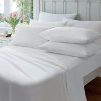 Luxurious Brushed Cotton Easycare Flannelette Fitted Sheets Super Soft Elastic-Fitted Design for Warm Comfortable Sleep Multiple Sizes by OLIVIA ROCCO WHITE / SINGLE Fitted Sheet