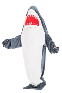 Oversized Shark Animal Wearable Blanket Hoodie Soft Fleece Hooded Blanket with Sleeves Warm Winter Loungewear by OLIVIA ROCCO SHARK Hooded Blanket