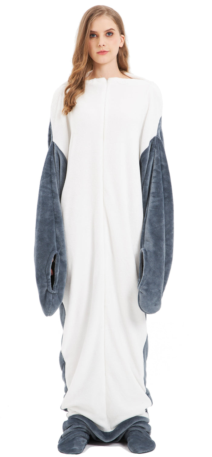 Oversized Shark Animal Wearable Blanket Hoodie Soft Fleece Hooded Blanket with Sleeves Warm Winter Loungewear by OLIVIA ROCCO SHARK Hooded Blanket