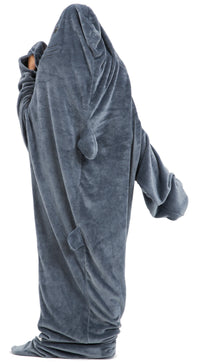 Oversized Shark Animal Wearable Blanket Hoodie Soft Fleece Hooded Blanket with Sleeves Warm Winter Loungewear by OLIVIA ROCCO SHARK Hooded Blanket