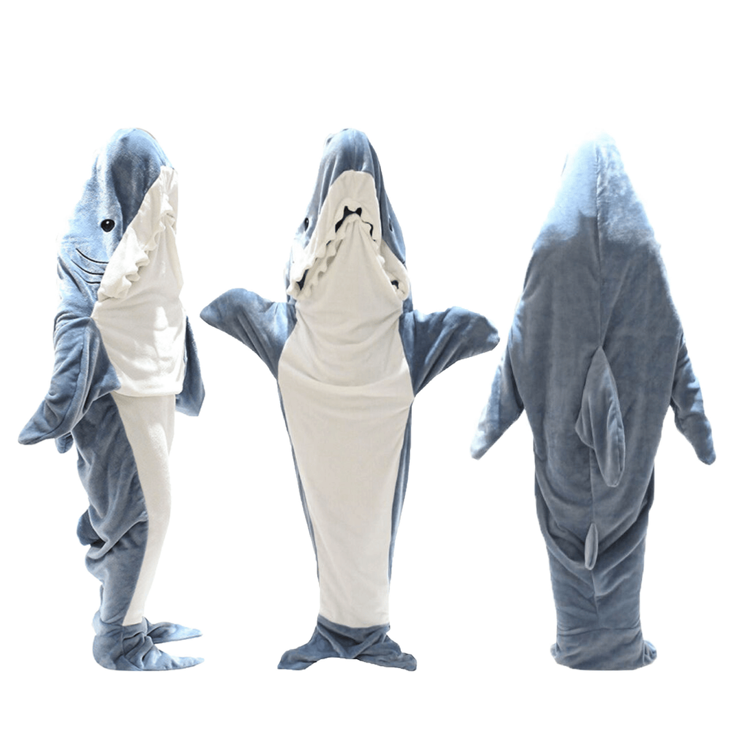 Wearable Shark Blanket Sleeping Bag for Adults Super Soft Flannel Onesie with Hood Perfect for Cosplay Lounging Camping and Sleepovers by OLIVIA ROCCO SMALL / MEDIUM Hooded Blanket