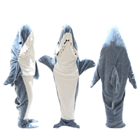 Wearable Shark Blanket Sleeping Bag for Adults Super Soft Flannel Onesie with Hood Perfect for Cosplay Lounging Camping and Sleepovers by OLIVIA ROCCO LARGE / X-LARGE Hooded Blanket