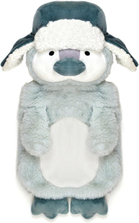 Novelty Animal Penguin Trapper Hot Water Bottle with Fluffy Cover, 1L Natural Rubber Hot Water Bag for Kids and Adults Olivia Rocco (Copy) Penguin Trapper Hot Water Bottle