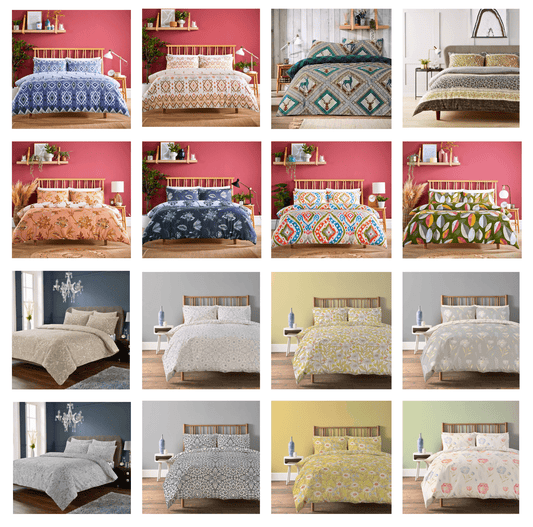 OLIVIA ROCCO Luxury Super Soft Cotton Rich Duvet Sets Easycare Comfortable Bedding Includes Duvet Cover & Pillowcases in Single Double King Size Duvet Cover