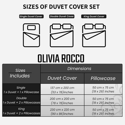 OLIVIA ROCCO Malham Stripe Duvet Cover Set Soft Microfibre Bedding with Pillowcase Duvet Cover