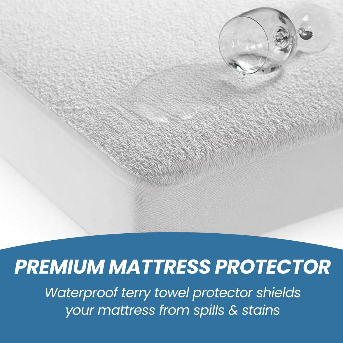 Waterproof Terry Towel Mattress Protector with Deep Skirt Highly Absorbent Noise-Free Comfort Full Bed Size Range OEKO-TEX Certified by OLIVIA ROCCO Mattress Protector
