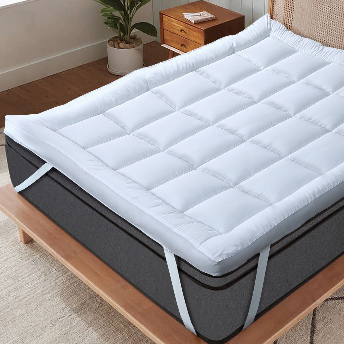 Microfibre Mattress Topper Heavy Fill Extra Deep Super Soft Anti-Allergy Bed Topper for Ultimate Comfort by OLIVIA ROCCO Mattress Topper