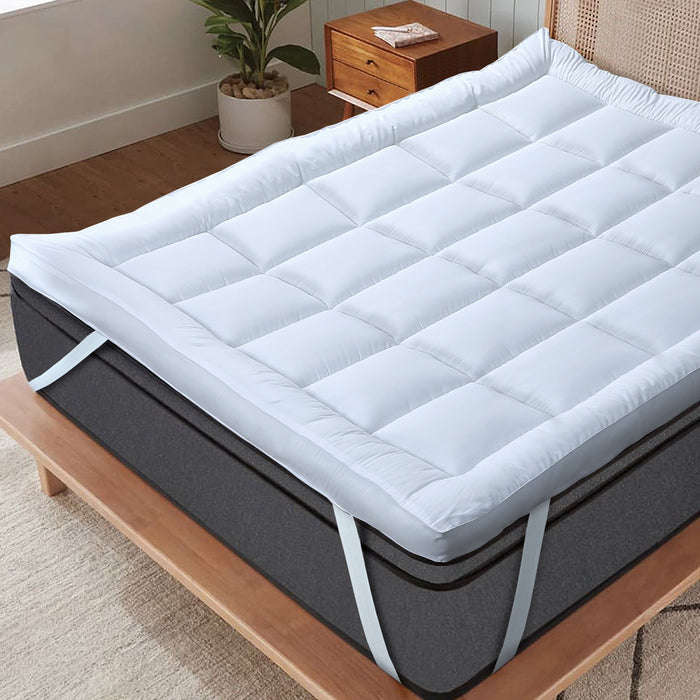 Microfibre Mattress Topper Heavy Fill Extra Deep Super Soft Anti-Allergy Bed Topper for Ultimate Comfort by OLIVIA ROCCO Mattress Topper