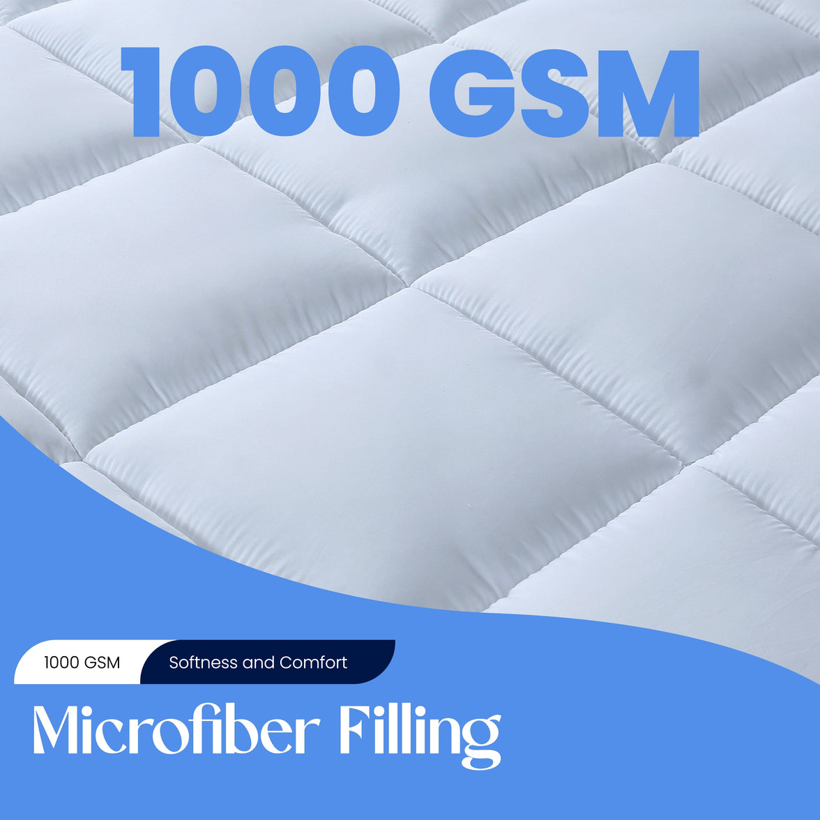 Microfibre Mattress Topper Heavy Fill Extra Deep Super Soft Anti-Allergy Bed Topper for Ultimate Comfort by OLIVIA ROCCO Mattress Topper