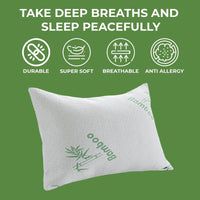 Bamboo Memory Foam Pillow Hypoallergenic Cooling Luxury Premium Fibre Filling for Superior Comfort and Support by OLIVIA ROCCO 50x75cm Pillows
