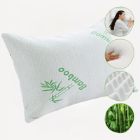 Bamboo Memory Foam Pillow Hypoallergenic Cooling Luxury Premium Fibre Filling for Superior Comfort and Support by OLIVIA ROCCO 50x75CM Pillows