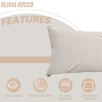 Copper Infused Unique Memory Foam Pillow for Skin Health Hypoallergenic Luxury Premium Fibre Filling for Superior Comfort and Support by OLIVIA ROCCO 50x75cm Pillows