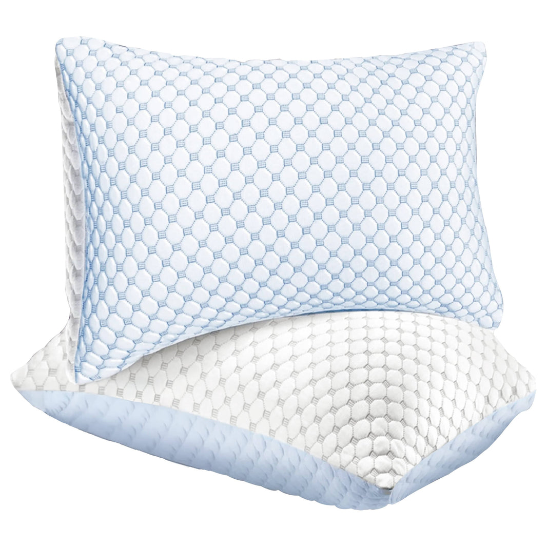 Ice Cool Unique Hypoallergenic Cooling Memory Foam Pillow for Nightlong Comfort and Breathable Sleep Support by OLIVIA ROCCO 50x75cm Pillows