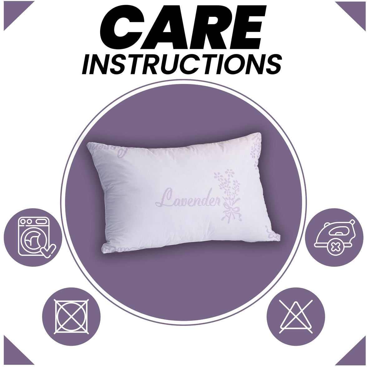 Lavender Infused Unique Hotel Pillow Hypoallergenic Microfibre Luxury Premium Fibre Filling for Superior Comfort and Support by OLIVIA ROCCO 50x75cm Pillows