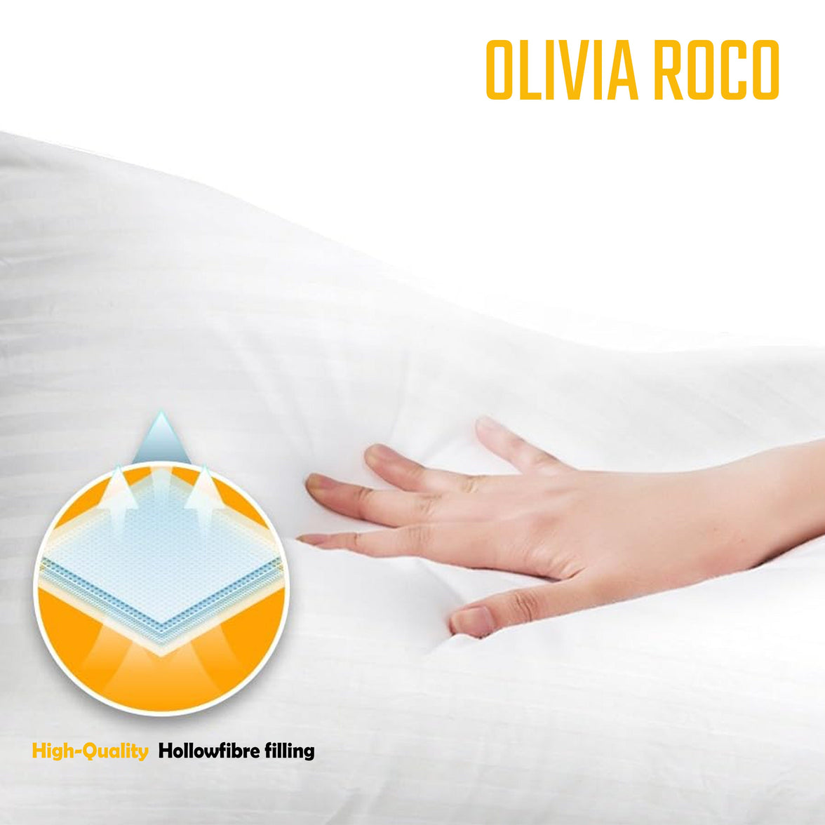 2 Pack Luxury Hotel Pillows Hypoallergenic Hollowfibre Soft Medium Support for Comfortable Sleep by OLIVIA ROCCO WHITE / 75 x 50 CM Pillows