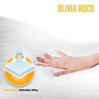 2 Pack Luxury Hotel Pillows Hypoallergenic Hollowfibre Soft Medium Support for Comfortable Sleep by OLIVIA ROCCO WHITE / 75 x 50 CM Pillows