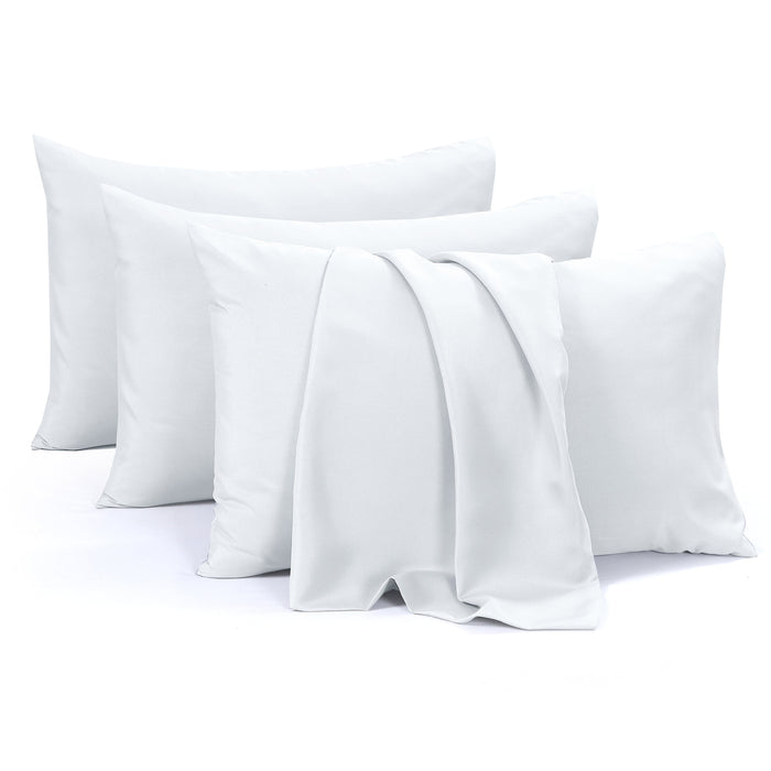 4 Pack Pillowcases Standard 50 x 75 cm Soft Brushed Microfiber Pillow Covers Envelope Closure Wrinkle Set by Olivia Rocco White Pillows