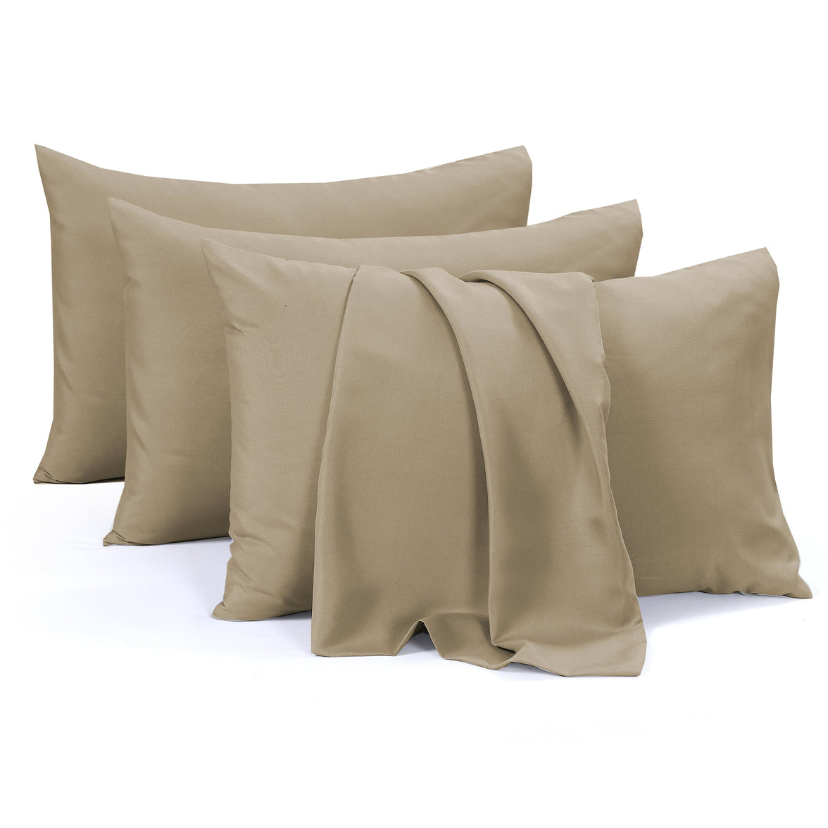 4 Pack Pillowcases Standard 50 x 75 cm Soft Brushed Microfiber Pillow Covers Envelope Closure Wrinkle Set by Olivia Rocco Natural Pillows