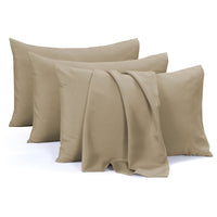 4 Pack Pillowcases Standard 50 x 75 cm Soft Brushed Microfiber Pillow Covers Envelope Closure Wrinkle Set by Olivia Rocco Natural Pillows
