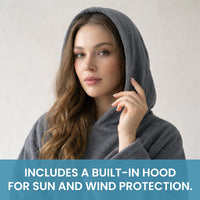 OLIVIA ROCCO Womens Poncho Changing Robe for Swim Surf Beach Gym Towels Hooded Large Absorbent Quick Dry Microfibre Towel Robe Poncho
