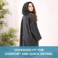 OLIVIA ROCCO Womens Poncho Changing Robe for Swim Surf Beach Gym Towels Hooded Large Absorbent Quick Dry Microfibre Towel Robe Poncho