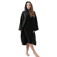 OLIVIA ROCCO Womens Poncho Changing Robe for Swim Surf Beach Gym Towels Hooded Large Absorbent Quick Dry Microfibre Towel Robe BLACK Poncho