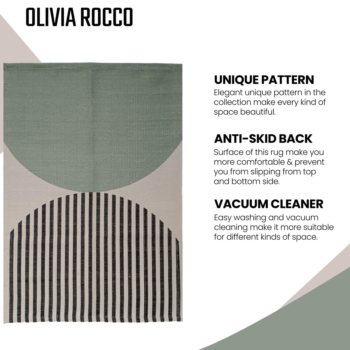 Printed Rug Amphi Design Modern Non-Slip Soft Durable Floor Rug for Living Room Bedroom Office by OLIVIA ROCCO Rugs